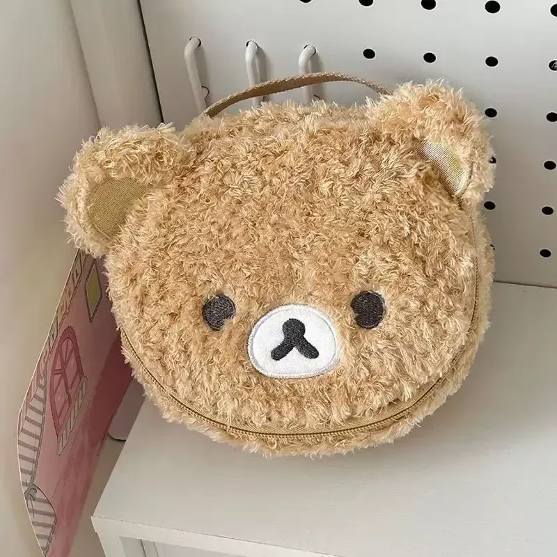trousse de maquillage mini rilakkuma mignonne, pochette de toilette portable, indispensable pour les voyages, pratique pour la salle de bain, articles ménagers, cadeau original