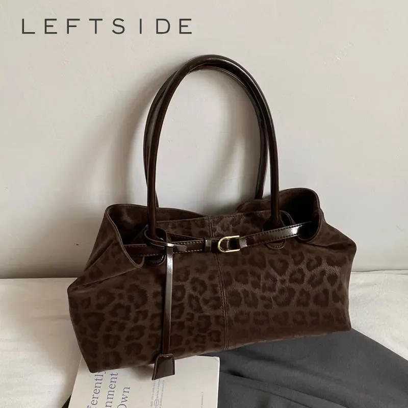 leftside – sacs à bandoulière léopard en cuir pu pour femmes, fourre-tout tendance de marque de luxe de styliste, sacs à main à poignée courte, 2025