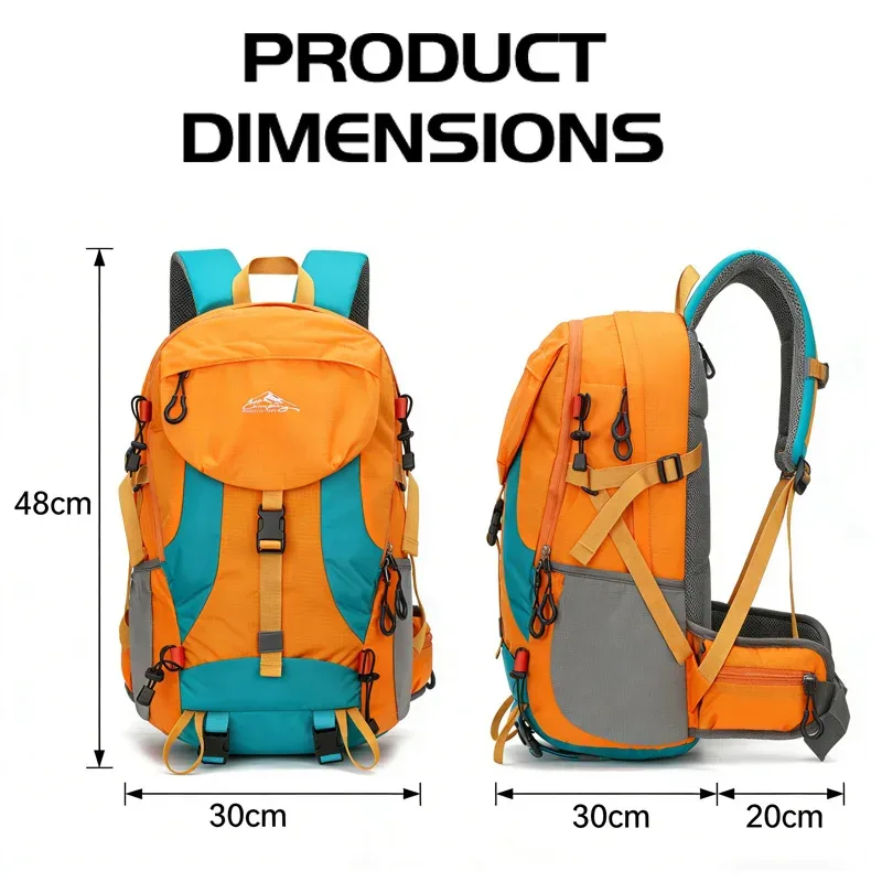 sac à dos de randonnée de 30 litres, sac à dos de camping, léger et durable, adapté à la randonnée (avec housse de pluie)