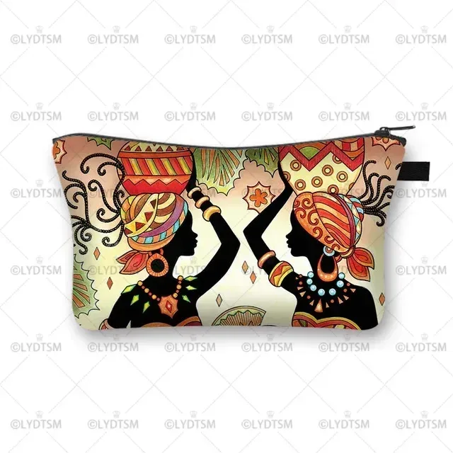 trousse à cosmétiques imprimée pour femmes africaines, sacs de maquillage pour dames afro, étui à cosmétiques pour filles, rangement portable pour rouge à lèvres, sacs de voyage, mode