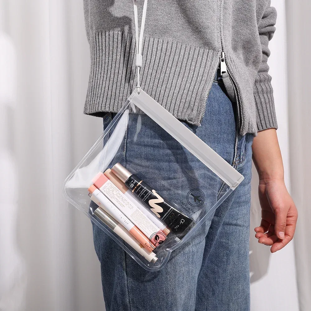 trousse toilette transparente eva zip noir pochette voyage cosmétiques maquillage avion ecologique recyclable biofriendly