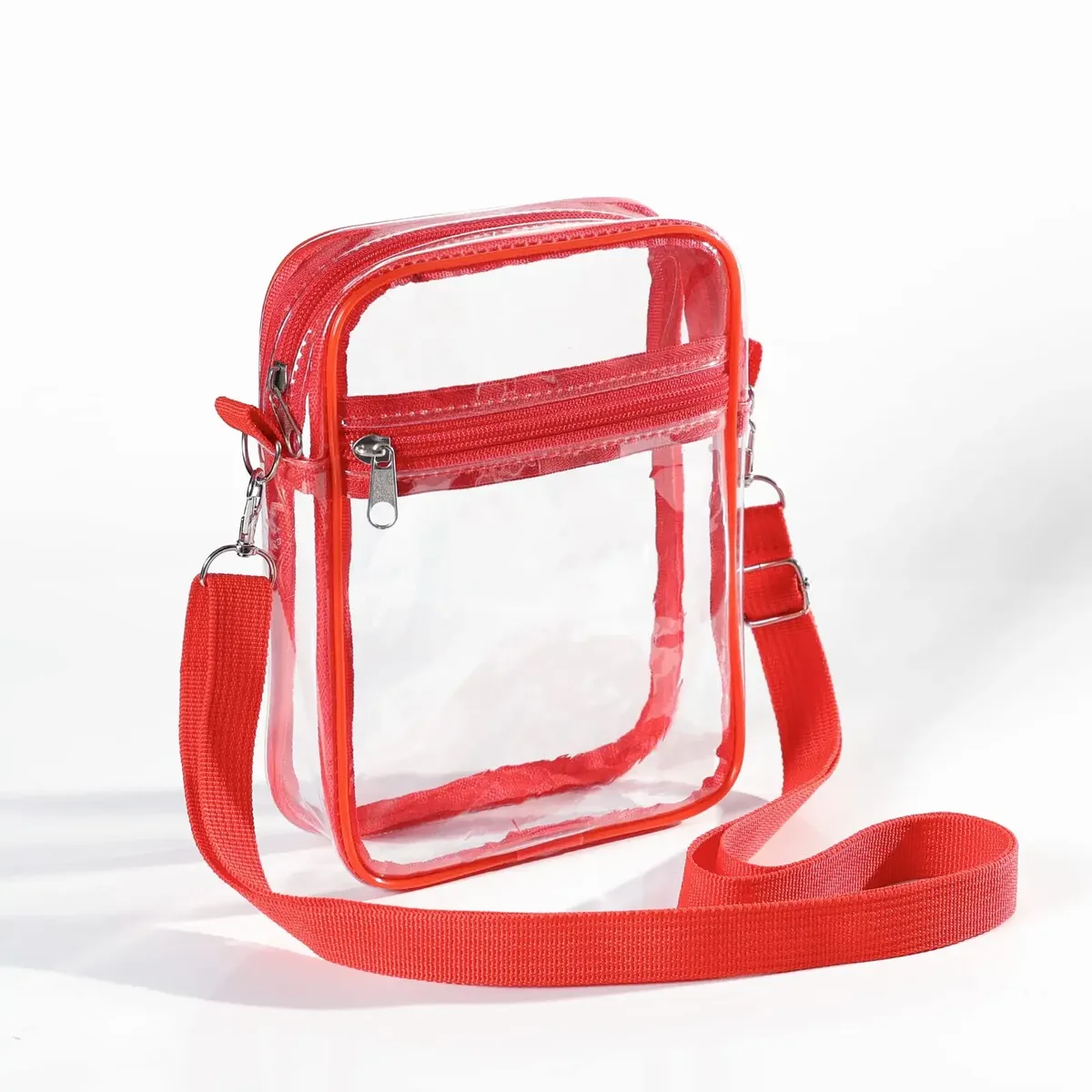 sac à bandoulière transparent pour femme, approuvé pour les stades, sac à main transparent en pvc pour concert, sac à bandoulière simple avec poche avant, sac à main décontracté