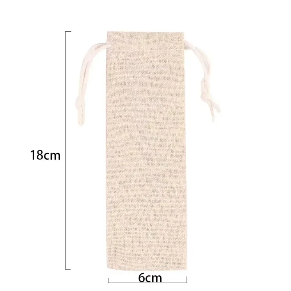 sac de rangement anti-poussière en coton et lin de haute qualité avec cordon de serrage, étui de protection pour couverts, pour la maison