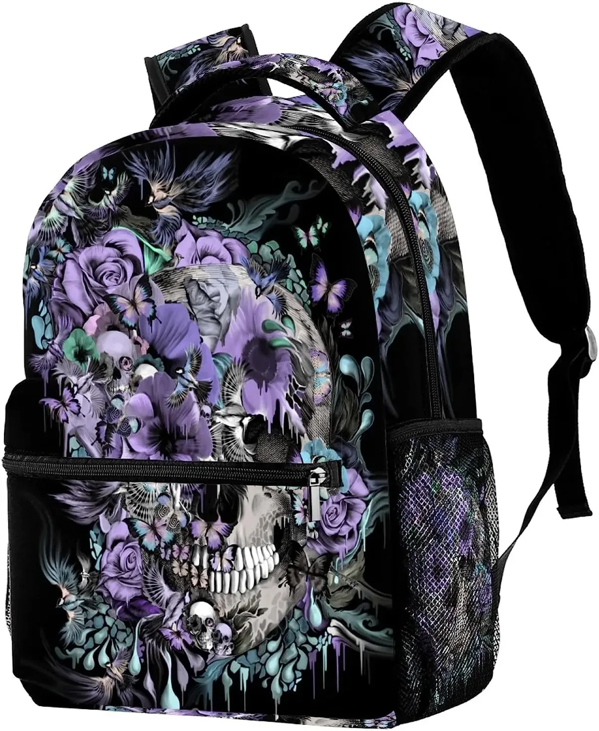sacs à dos crâne et os pour garçons et filles, sac de livre d'école, voyage, randonnée, camping, sac à dos