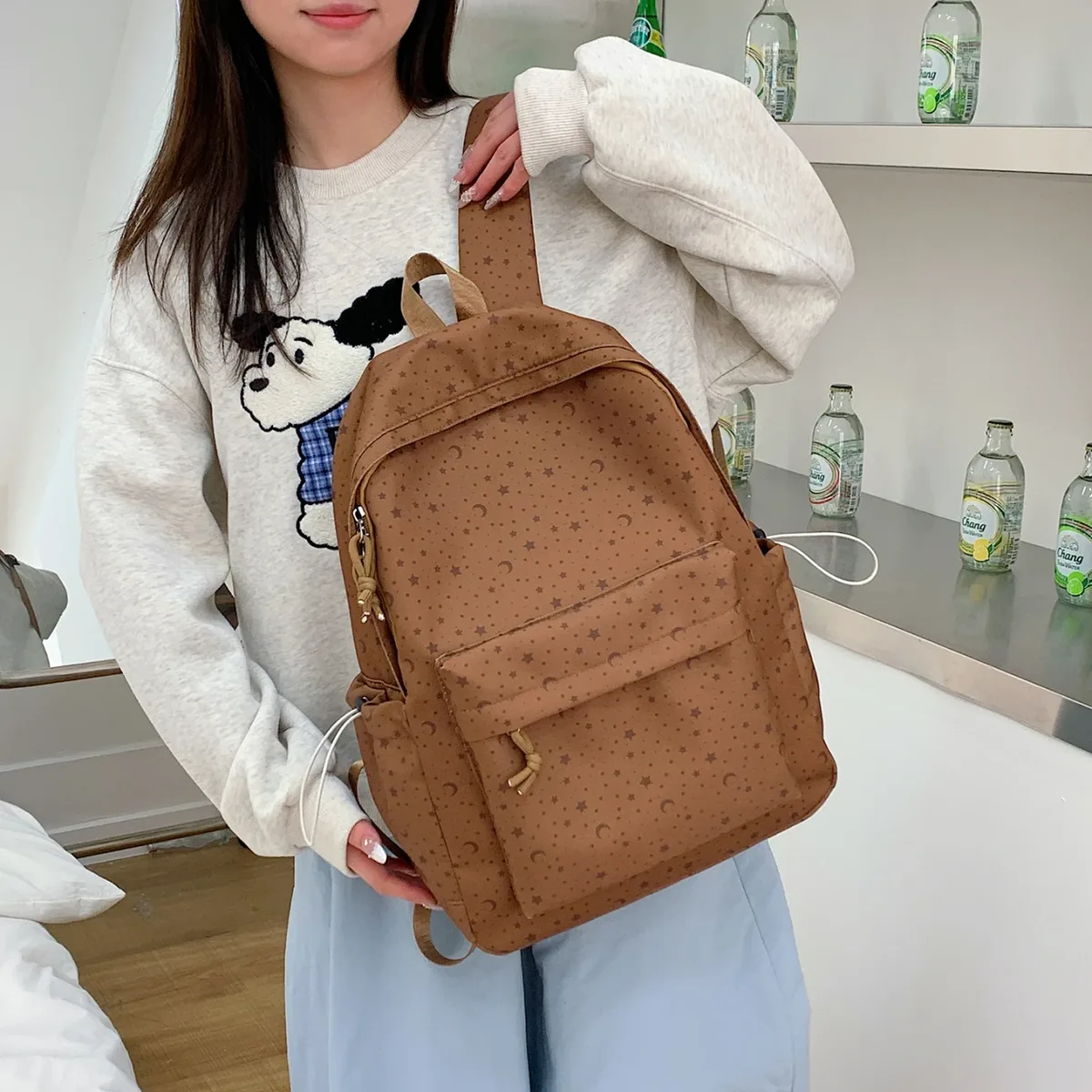 sacs à dos grande capacité oxford stars moon 2026 nouveaux sacs polyvalents simples pour les trajets quotidiens sacs à dos tendance pour étudiants mochila