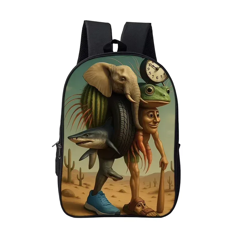 sac à dos scolaire pour garçons et filles, durable et souple, pour livres, motif dessin animé, anime, jeu, style italien brainrot, pour enfants