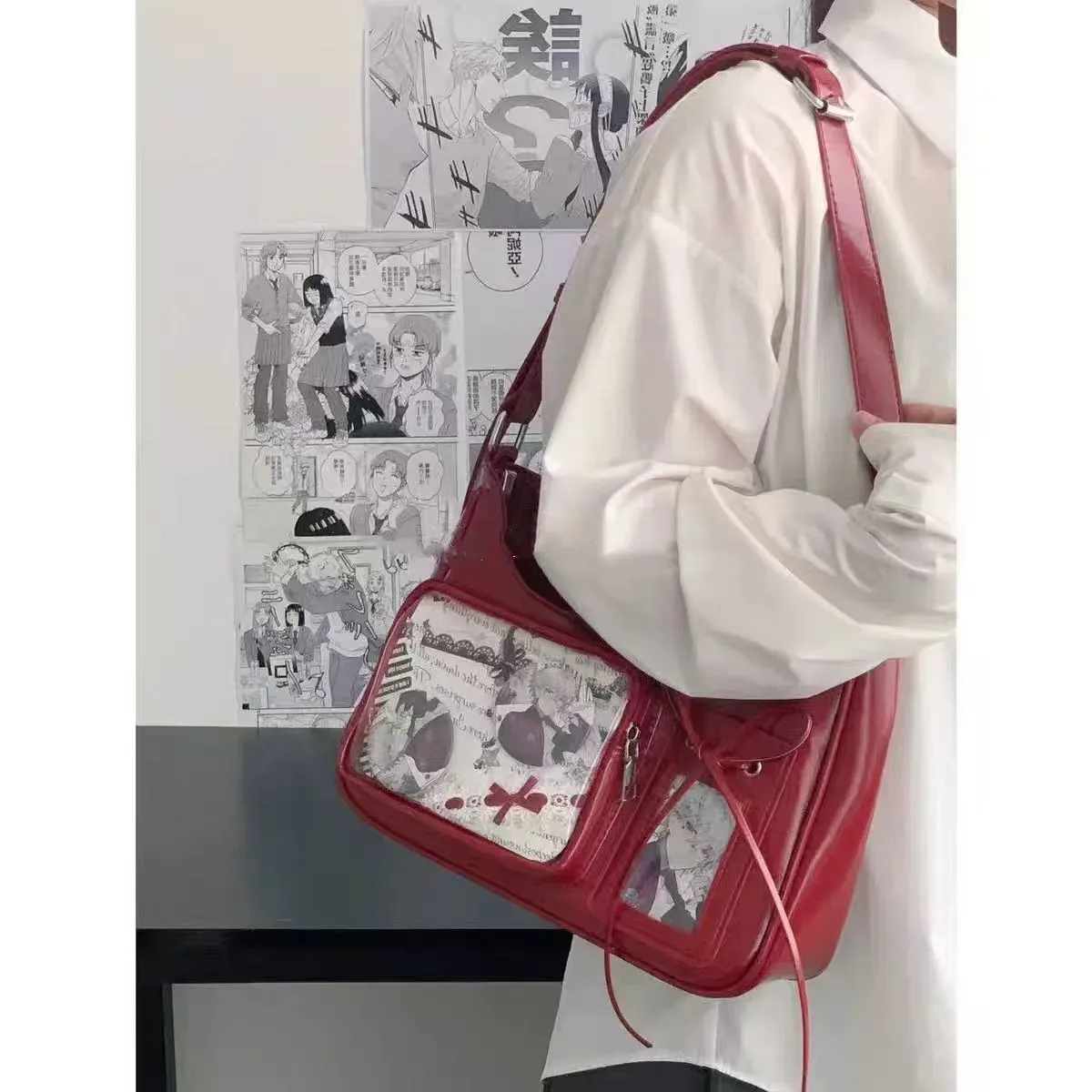 sacs ida transparents pour femmes, sacs à bandoulière japonais pour étudiantes, sacs à main de styliste pour femmes