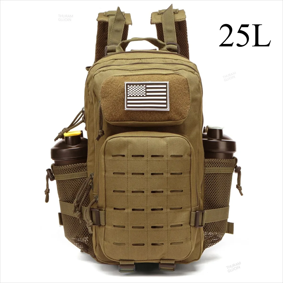 sac à dos dulbackpack pour homme, sac à dos de chasse molle, dean m, sac à dos de randonnée en plein air edc, sorcière, 2 porte-bouteilles, 25l, 50l