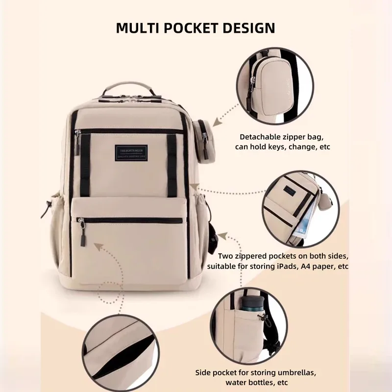nouveau sac à dos de voyage imperméable, sac à dos scolaire japonais léger et tendance pour femmes, sacs pour ordinateur portable de 15 pouces, sacs à dos pour hommes.