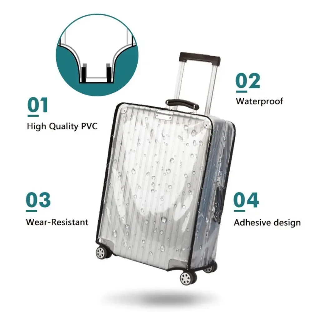 housse de protection pour bagages de voyage de 16 à 28 pouces, en pvc imperméable, transparente, anti-poussière, pour valise