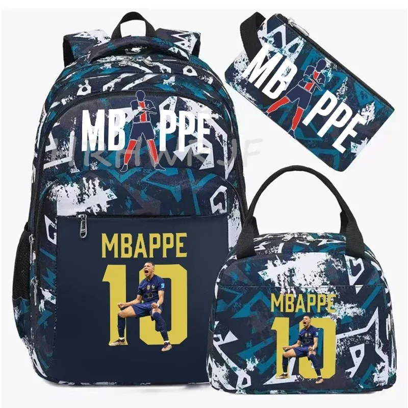 sac à dos pour ordinateur portable m-mbappes, pour femmes et hommes, sacs à dos décontractés pour le sport et le football, sac à dos oxford pour femmes, sac d'école pour hommes, sac de voyage, mochilas 3 pièces