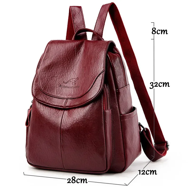 sac à dos vintage en cuir souple pour femmes, 9 couleurs, sac à bandoulière décontracté pour voyage, sacs d'école pour femmes, sac à dos pour dames.