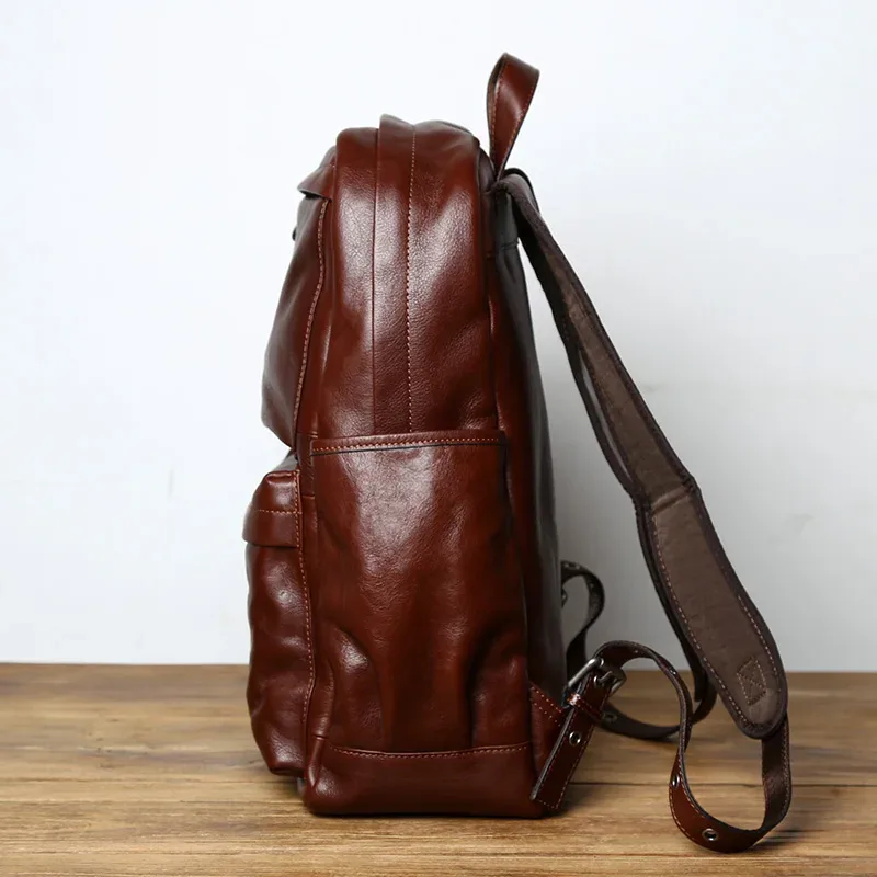 nzpj – sac à dos en cuir pour hommes, sac de voyage, mode européenne et américaine, vintage, première couche, en cuir de vache, pour loisirs