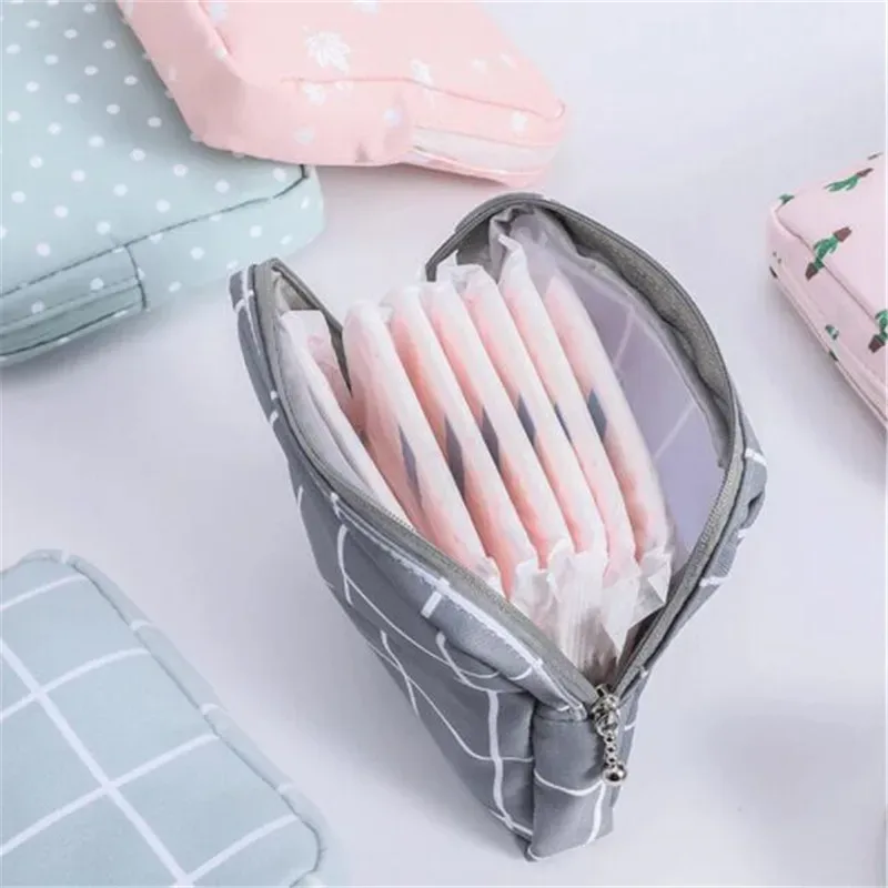 petits sacs cosmétiques de voyage pour femme, mini serviettes hygiéniques, maquillage, monnaie, carte, rouge à lèvres, rangement en poudre, sac à main
