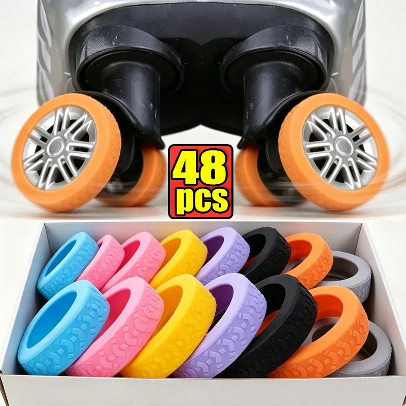 protège-roues en silicone pour valise, housse de protection silencieuse pour roulettes de trolley, accessoires de valise
