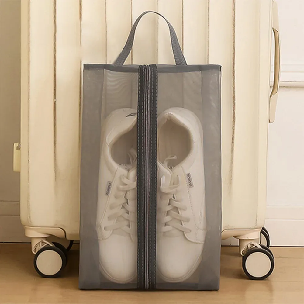 sac à chaussures en nylon respirant avec poignée, sac de rangement portable et respirant pour chaussures, sac de rangement pour maquillage et linge sale