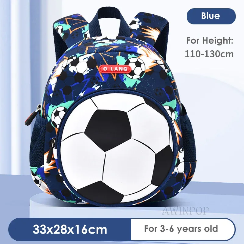 sacs d'école de football 3d pour garçons, sacs à dos d'école pour enfants de la maternelle, sac de voyage pour étudiants, pack pour enfants mochila infantil escolar
