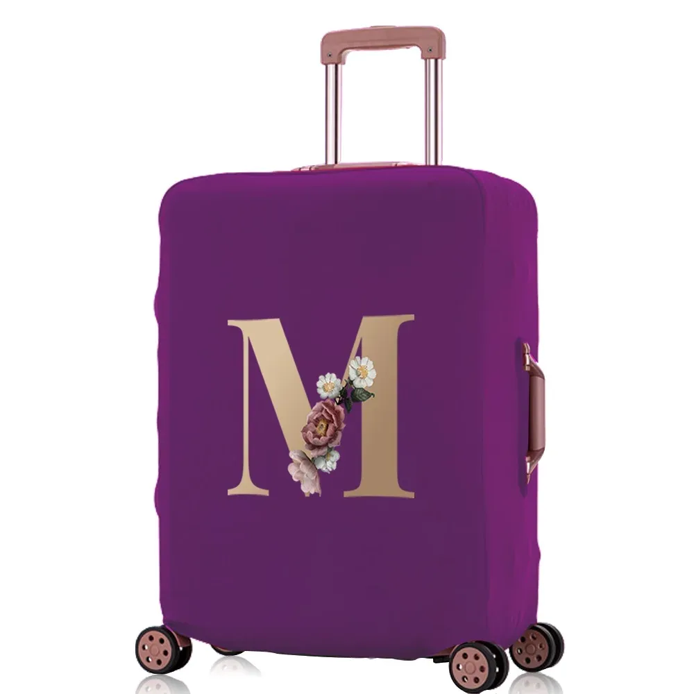 juste de protection élastique pour bagages, housses anti-poussière, motif lettre dorée, valise trolley, sac de voyage, 18-32