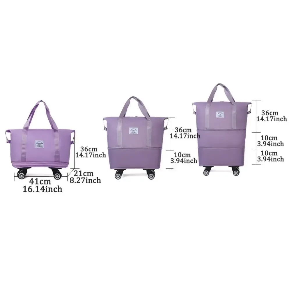 sac de sport en tissu oxford avec roulettes, séparation sec-humide, sac de voyage pliable portable, grande capacité extensible
