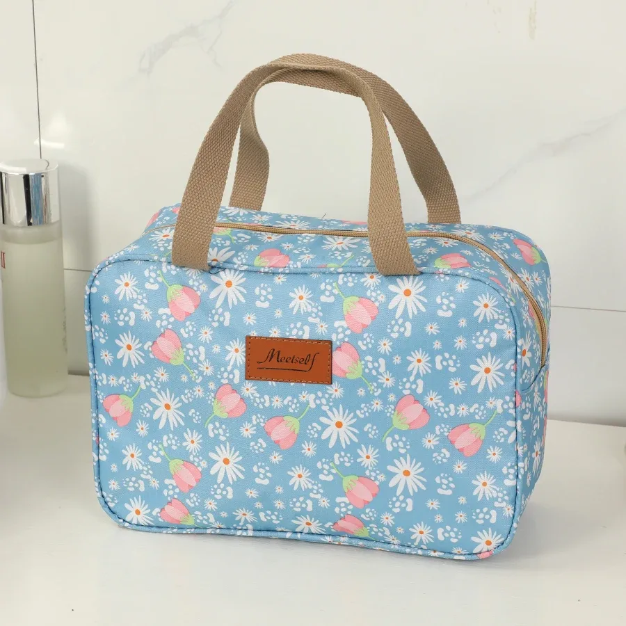 trousse de toilette portative de grande capacité, trousse de maquillage, sac de rangement portable étanche pour le bain et le fitness