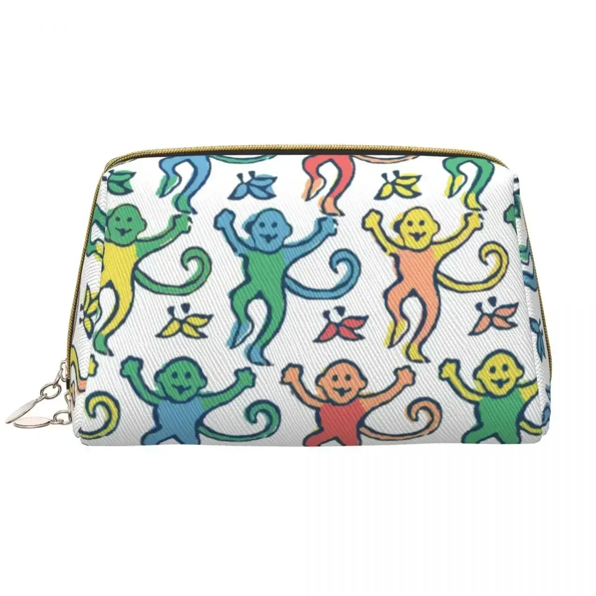 sac à cosmétiques de voyage personnalisé pour femme, rouleau preppy, singes, lapin, trousse de toilette et de maquillage, trousse de rangement de beauté pour dames