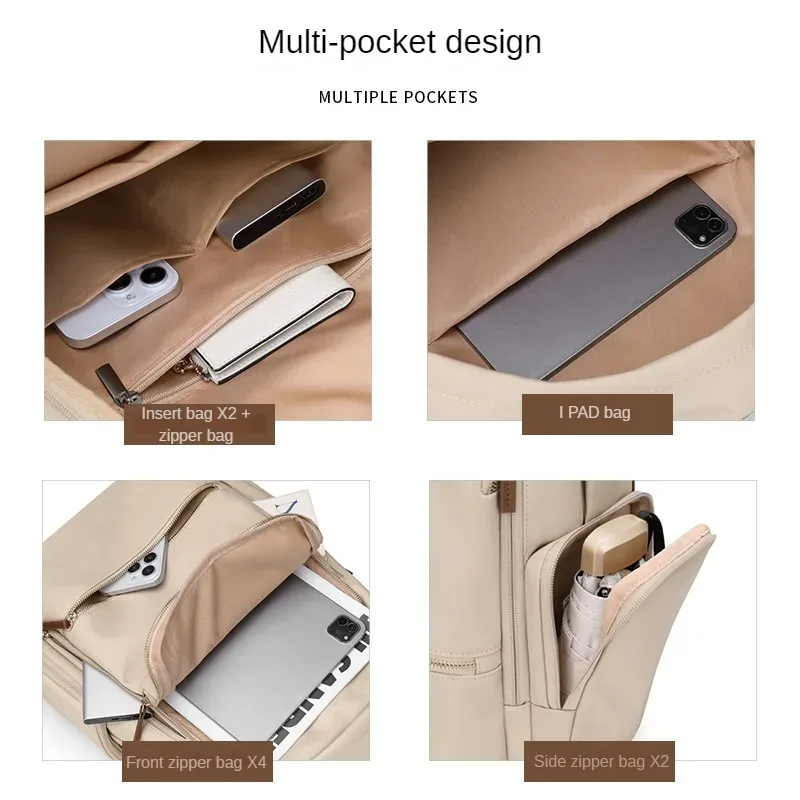 sac à dos de mode pour femmes golf, sac de voyage en nylon de couleur unie, sac d'école pour les trajets quotidiens, sac à dos pour ordinateur portable de 15 pouces pour étudiantes