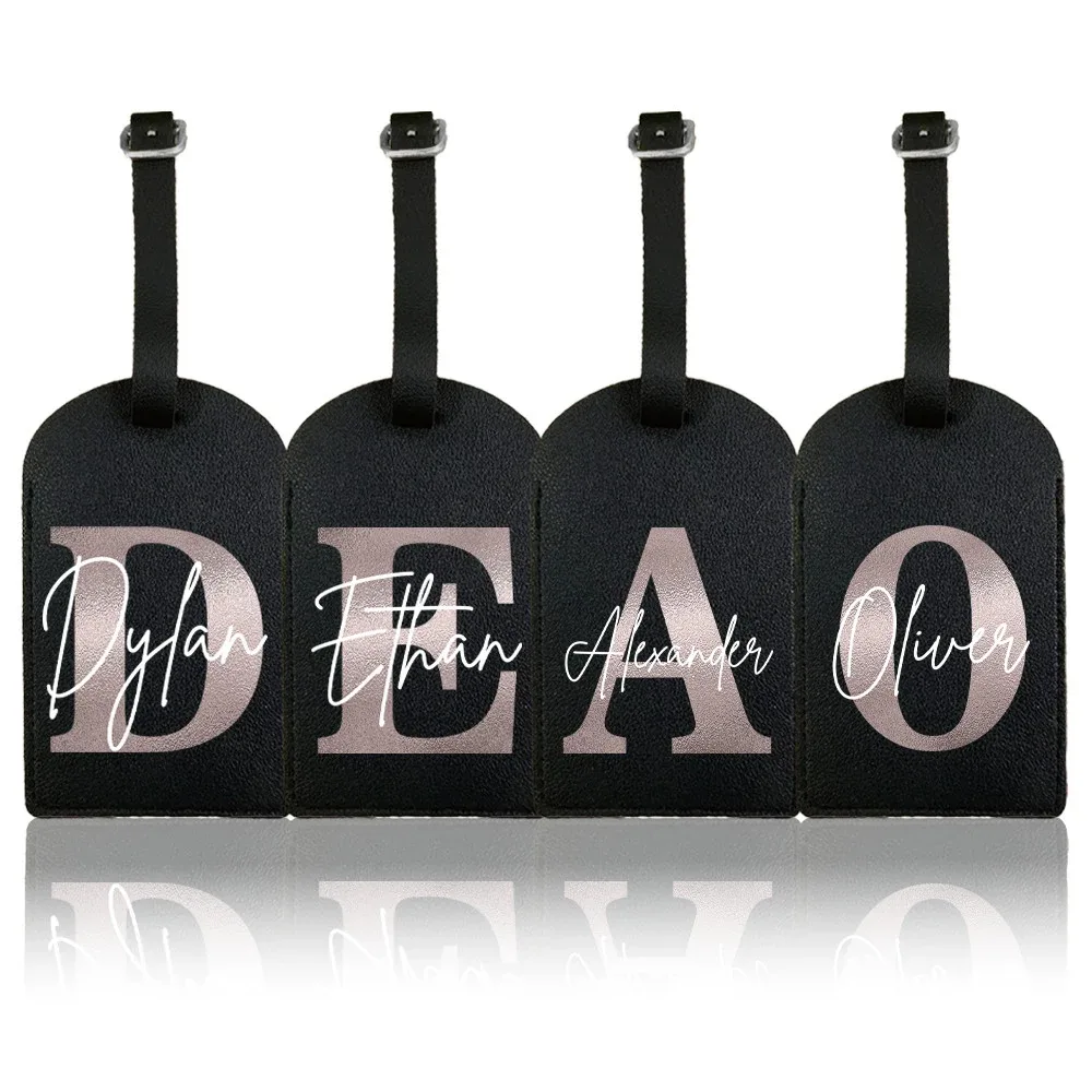 étiquette de bagage monogramme personnalisée en cuir pu pour valise, étiquettes de sac à main, sac de voyage, étiquette de valise, meilleur cadeau