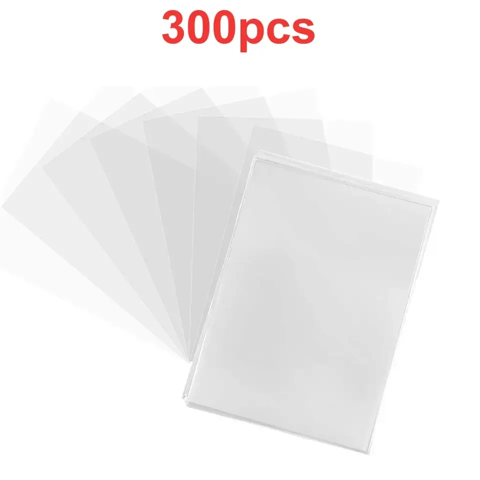 pochettes transparentes pour cartes de jeu, 66x91mm, 100/300 pièces, protection transparente pour cartes, anti-rayures, anti-poussière, sacs de rangement pour cartes de jeu à collectionner