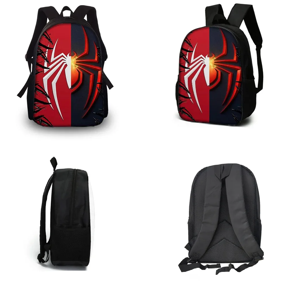 sac dos polyester arachnide noir rouge blanc forme rectangulaire usage voyage capacité inférieure vingt litres poignée souple