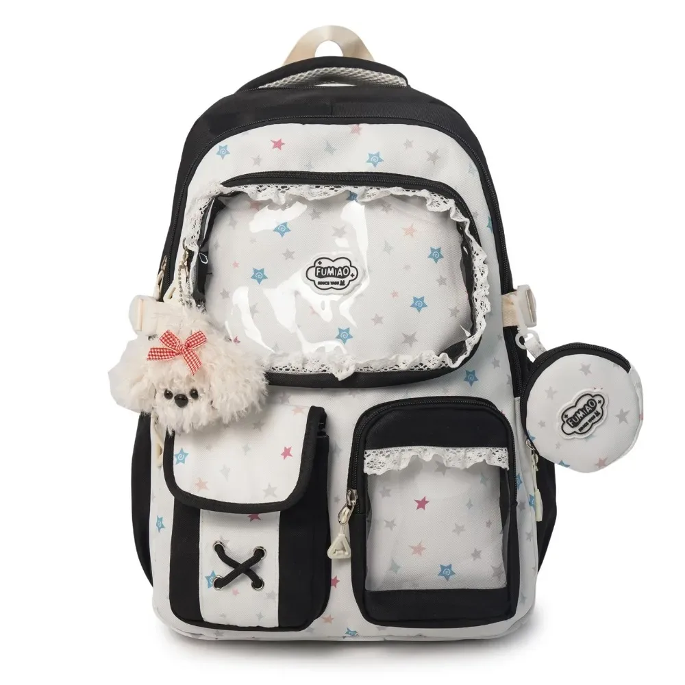 nouveau sac à dos cutecore avec pendentif, sac à bandoulière y2k jk, sacs esthétiques harajuku, sac à dos de jour