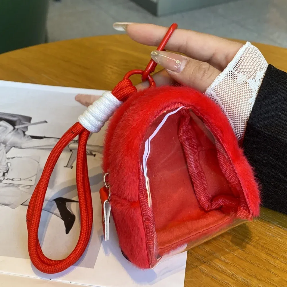 sac de marche pour poupée, porte-clés de dessin animé, sac de rangement pour poupée, sac d'exposition transparent pour voyage, organisation pour enfants