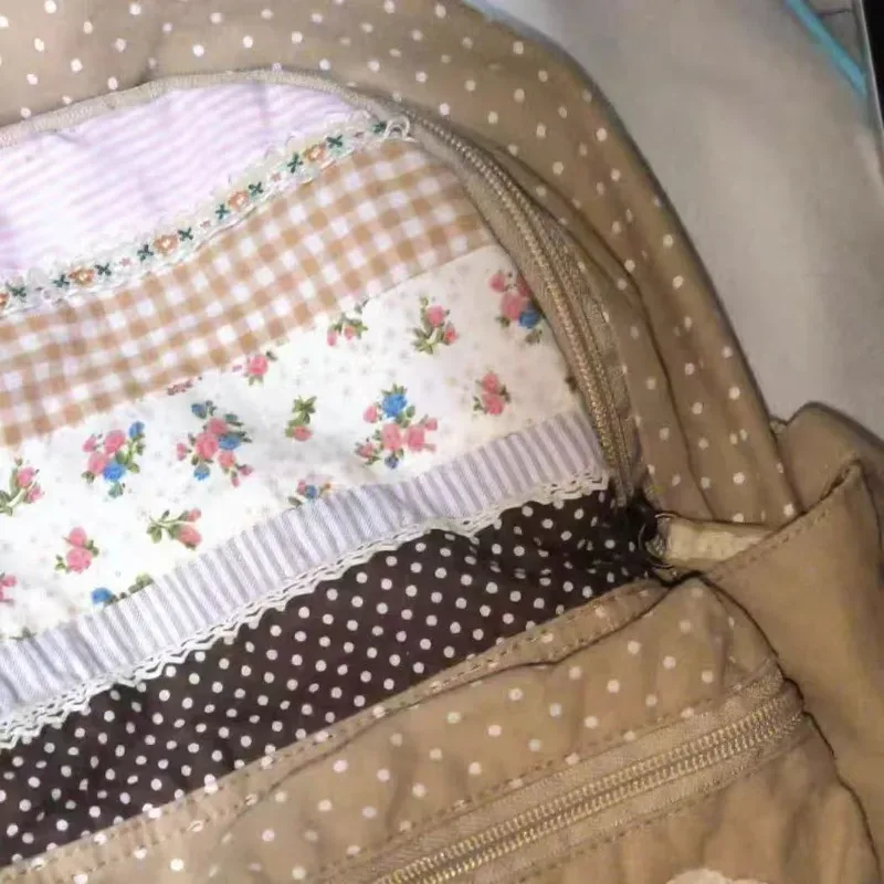 sac à dos vintage y2k pour femmes, imprimé floral, esthétique, fermeture multi-fermeture éclair, décontracté et pour les déplacements, printemps et automne