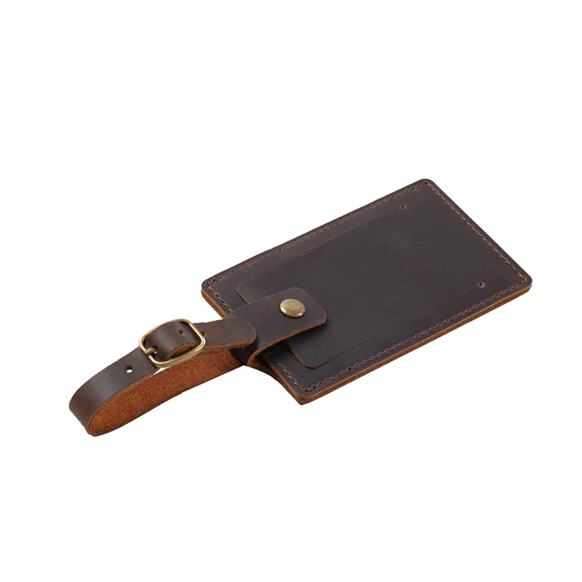 étiquette de bagage en cuir vintage, étiquette de voyage en cuir pleine fleur de qualité supérieure, cadeau créatif pour les voyageurs, 11x7x5cm 40g