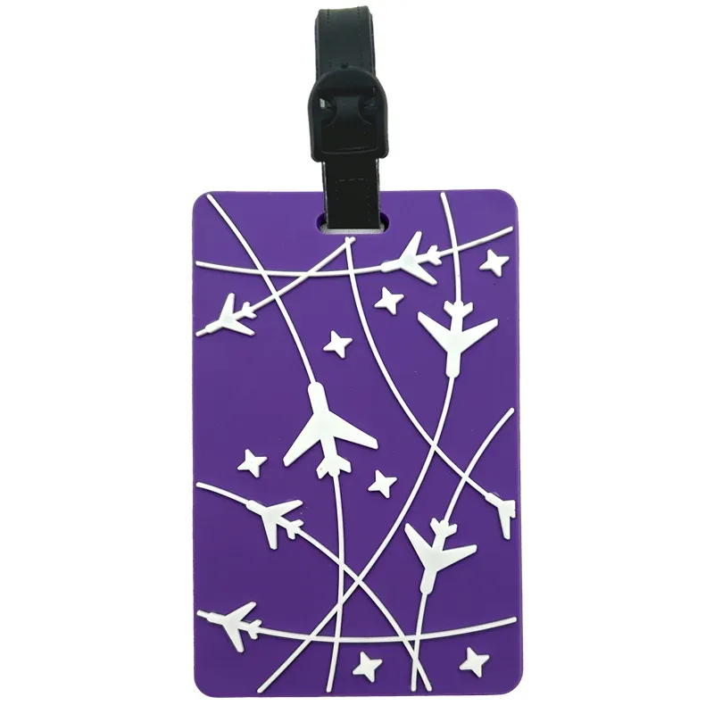 nouvelle étiquette de bagage en pvc en forme d'avion, porte-nom et d'identification, accessoires de voyage