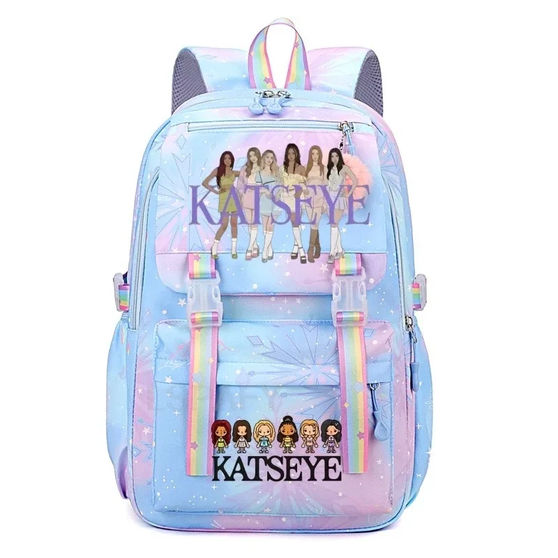 sacs d'école pour filles, sac à dos kpop katseye, sacs d'école décontractés à la mode pour adolescents, sac à dos léger pour étudiantes, sac à dos de voyage pour femmes