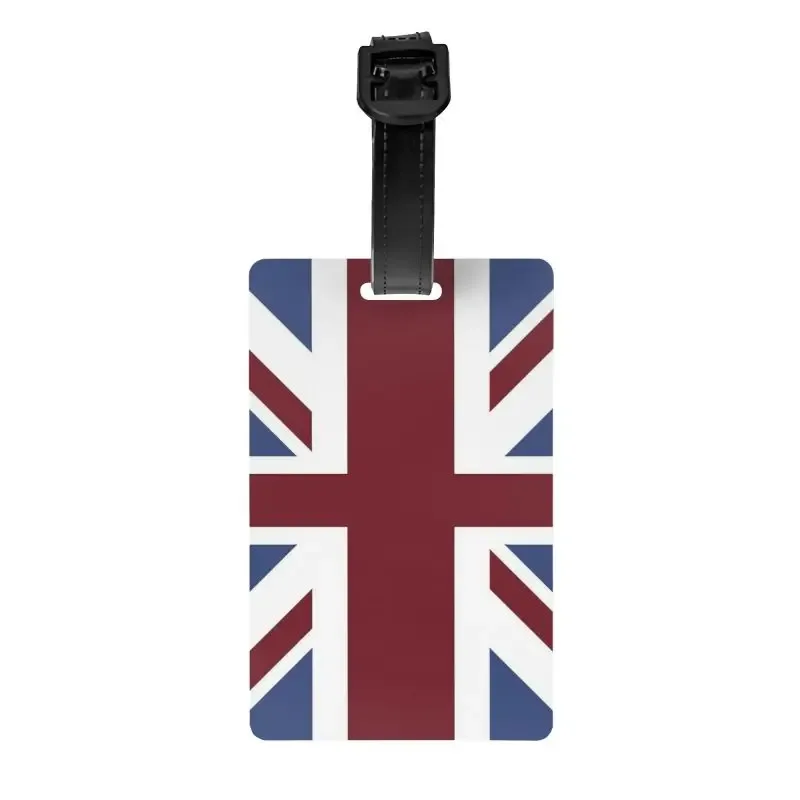 étiquette de bagage rétro union jack avec porte-carte de nom et couverture de confidentialité, étiquette d'identification pour sac de voyage, valise, drapeau du royaume-uni, étiquette d'embarquement.