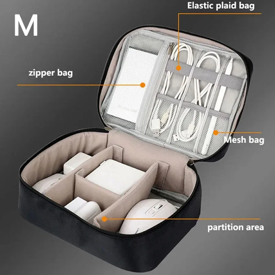 sac de rangement de câbles de données portables, chargeur usb numérique, fil d'écouteurs, boîte de rangement de batterie externe, kit de voyage, pochette de rangement
