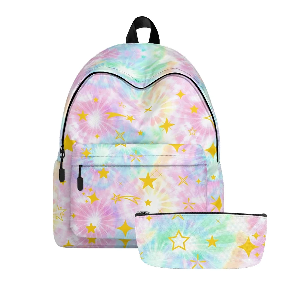 sac à dos imprimé étoile dégradé de rêve, sacs à crayons, bretelles réglables, sac d'école léger galaxie, ensembles de voyage pour adolescents et étudiants
