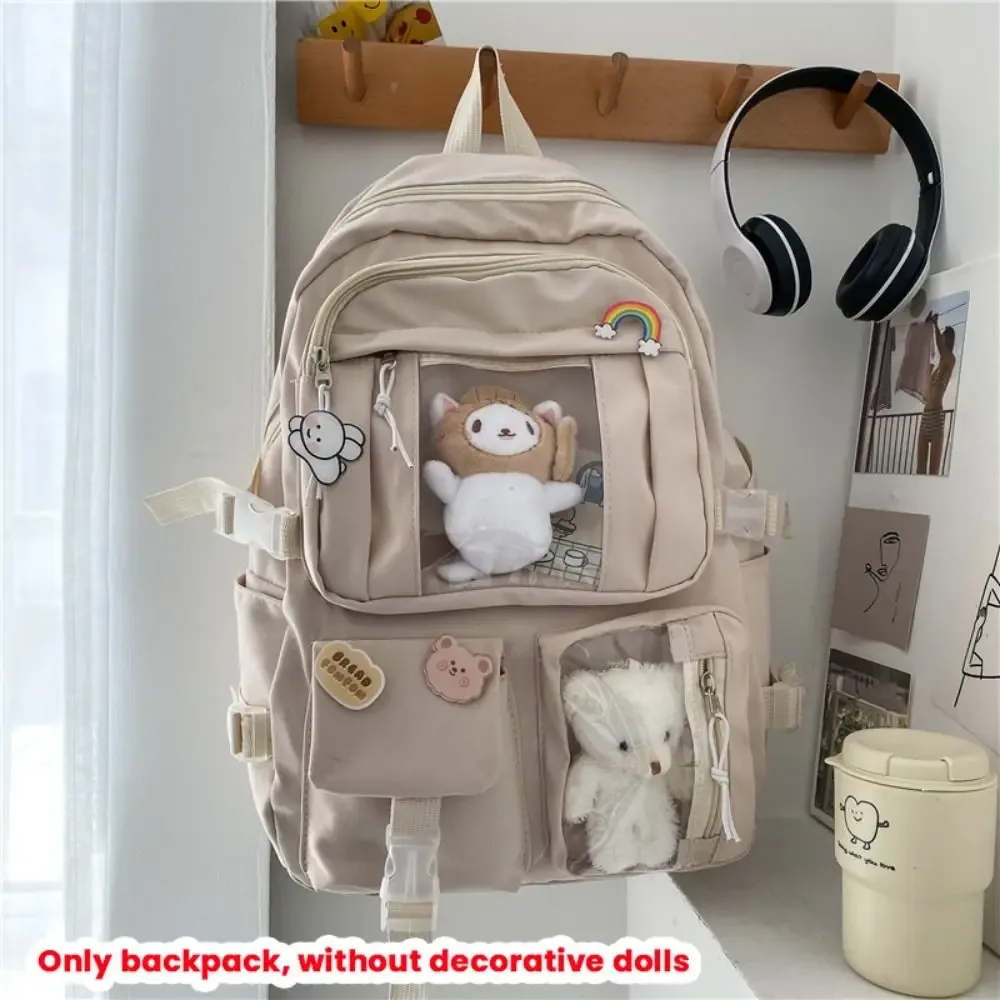 sac à livres simple imperméable en nylon, sac d'école de grande capacité, sac à dos de voyage pour adolescents