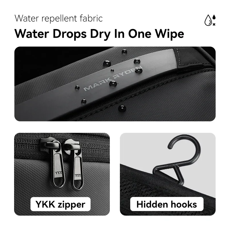 trousse de toilette de voyage pour hommes, sac de bain de fitness, séparation sèche et humide, sac de rangement de maquillage étanche, sac de lavage l_mr86