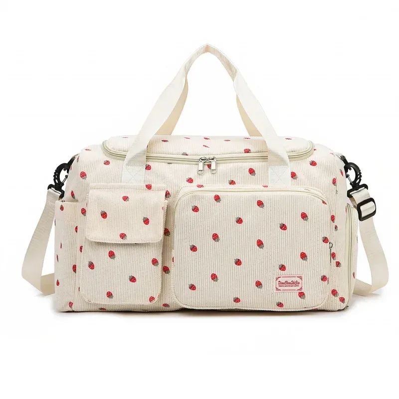 sac fourre-tout de voyage en velours côtelé, sac de voyage de grande capacité avec compartiment à chaussures, sacs de sport et de fitness pour femmes