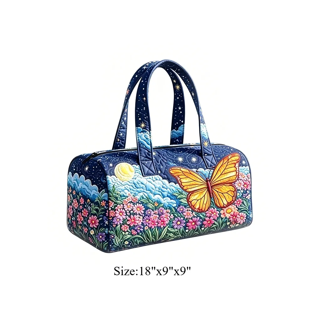 sac de voyage matelassé à imprimé floral vache, sac de week-end léger, bagage à main pour la gym, les sports et les escapades