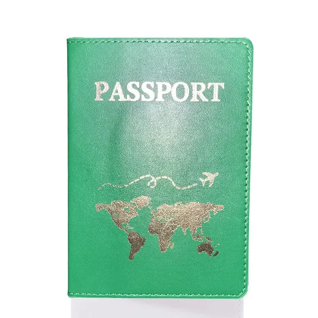 couverture de passeport en cuir pu pour hommes et femmes, étui de passeport de voyage avec carte du monde, organisateur-porte-carte de protection, couvertures de documents d'identité