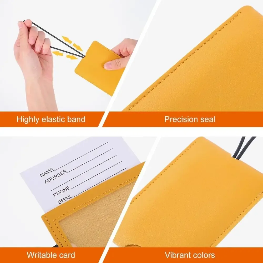 étiquette de bagage en cuir pu souple, accessoires pour sac à dos, étiquettes d'identification et d'adresse, couleur rouge, étiquette d'embarquement pour bagages
