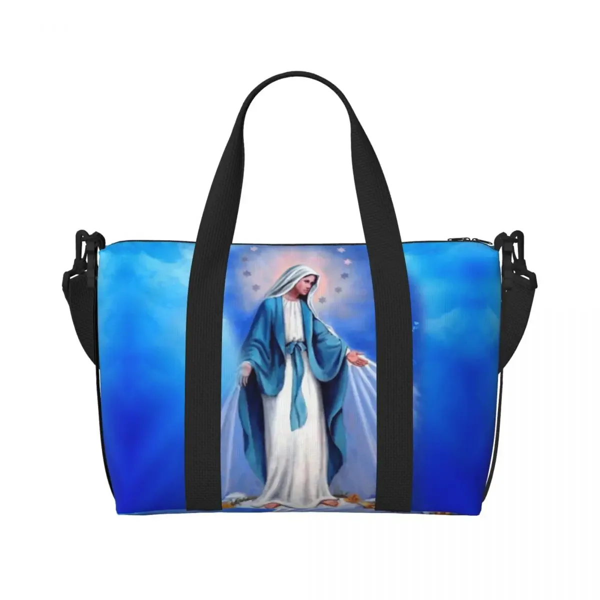 sac fourre-tout personnalisé vierge marie d'élissa upe pour femme, grande capacité, saint catholique du mexique, sacs de voyage pour salle de sport de plage