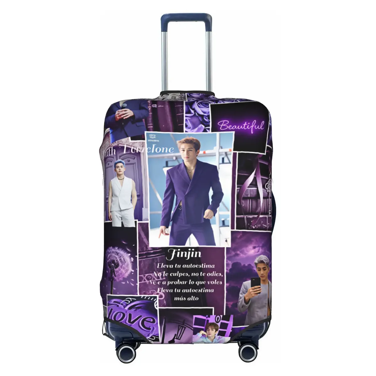 housse de protection amusante pour valise a-astros mj jinjin cha eun woo, lavable, yoon san ha rocky, housses de valise de voyage