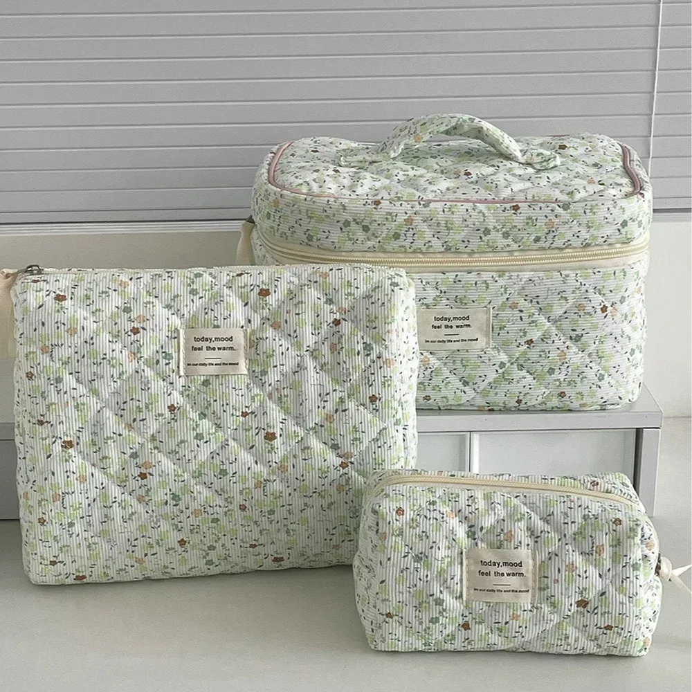 organisateur voyage polyester treillis diamant lavande relief boîte femmes maquillage compression sacs cosmétiques trousse toilette