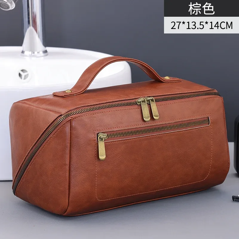 trousse de toilette homme luxe premium imperméable grande capacité portable pour voyage et maquillage