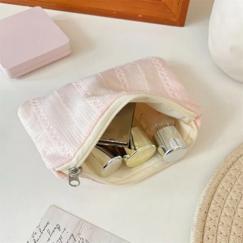 petit sac de maquillage cosmétique, mini sacs de rangement de serviettes hygiéniques rayées pour femmes, étui de maquillage pour rouge à lèvres, sac à main, pochette pour pièces de monnaie