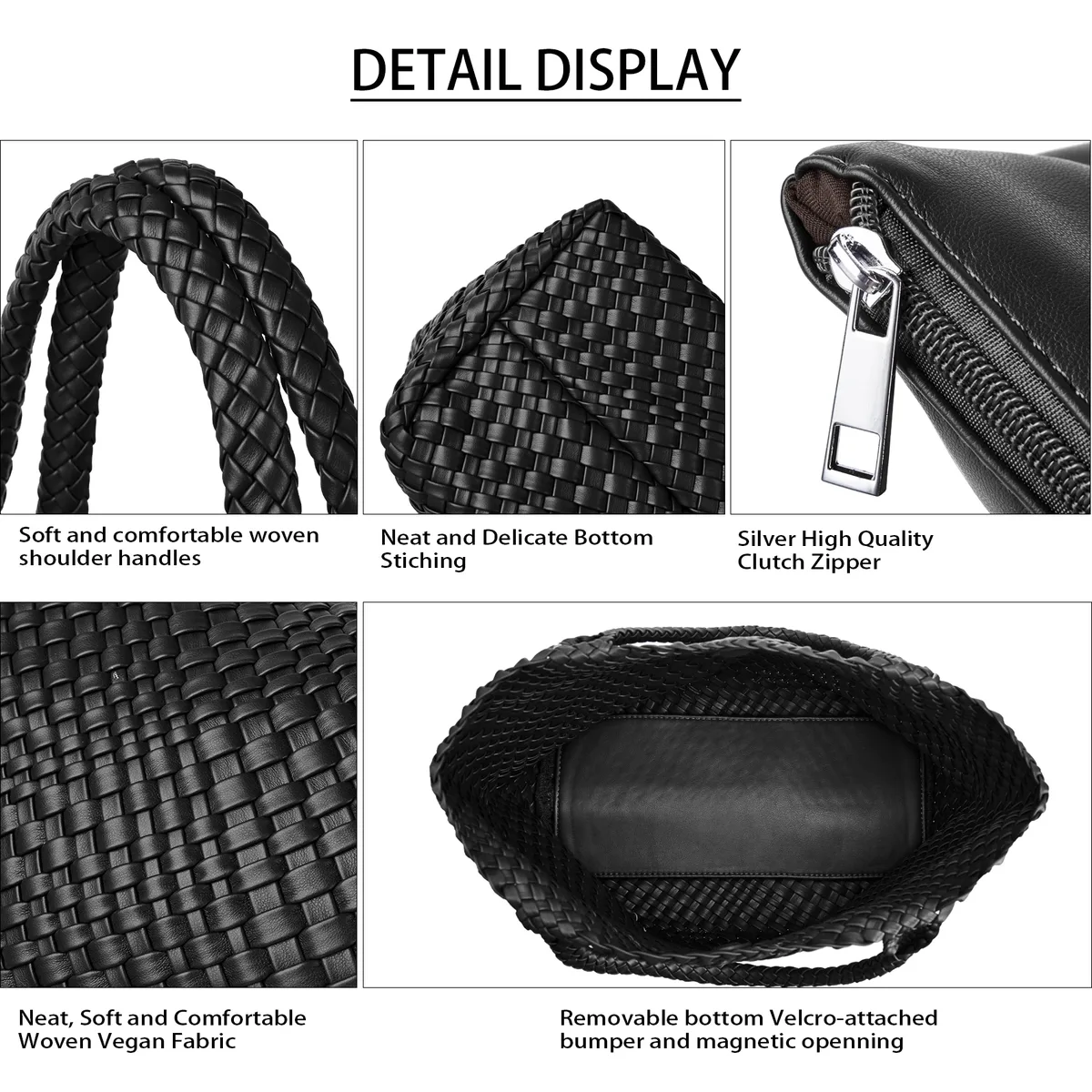 sac fourre-tout tissé pour femme, sacs à main à bandoulière en cuir végétalien, fourre-tout de plage d'été à la mode, grands fourre-tout de voyage